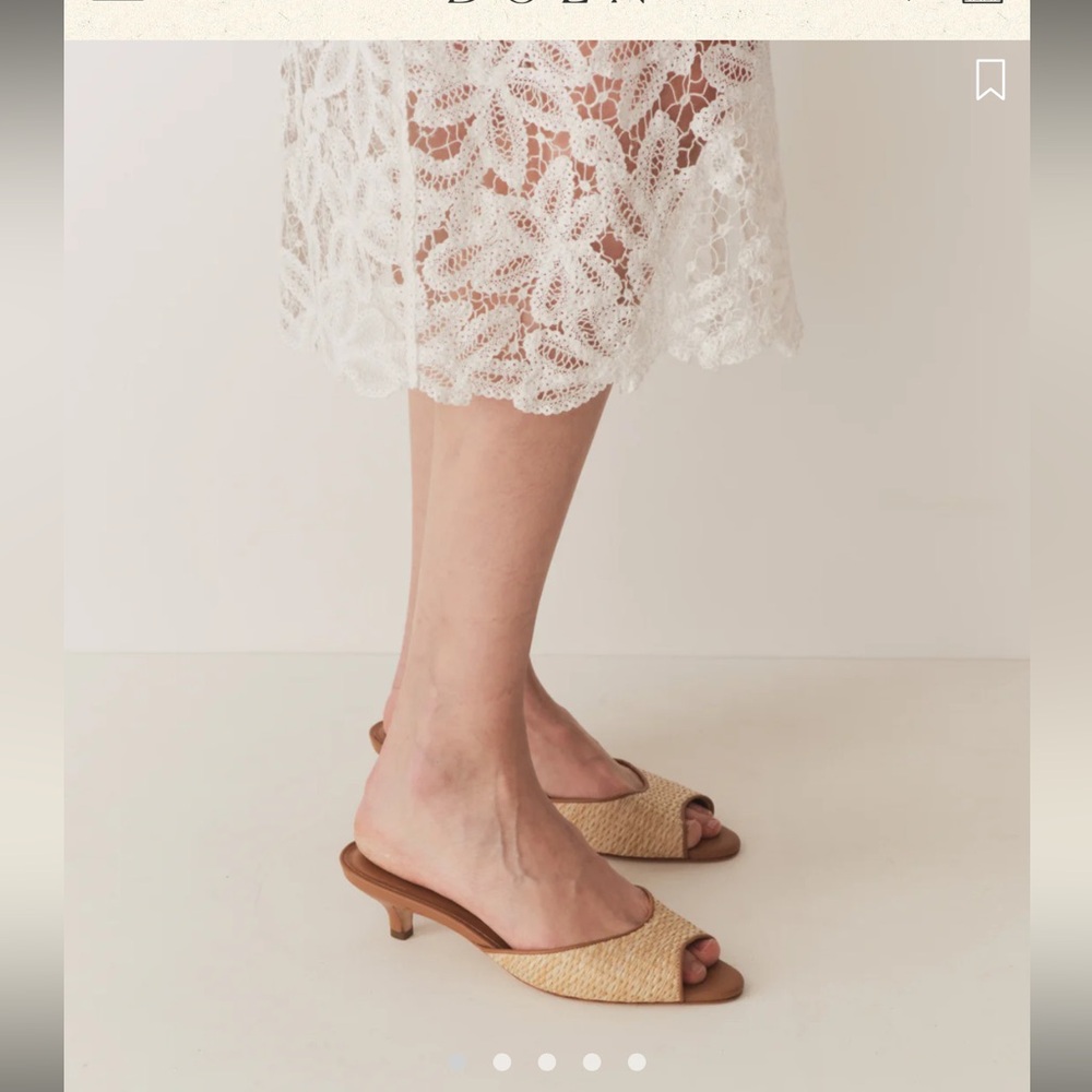 NWT Doen CALLIE MULE IN NATURAL RAFFIA 38 (US 7.5)